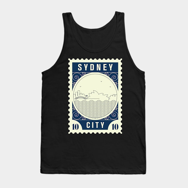 Sydney Stamp Design Tank Top by kursatunsal